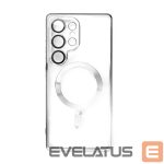Back panel cover Hurtel  Electroplated Case with MagSafe galvanized for iPhone 16e - silver 