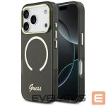 Back panel cover Guess  Guess IML Script Metal MagSafe Case for iPhone 17 Pro - Black 