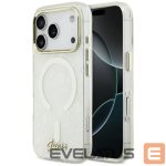 Back panel cover Guess  Guess IML Shell Script Metal MagSafe Case for iPhone 17 Pro Max - White 