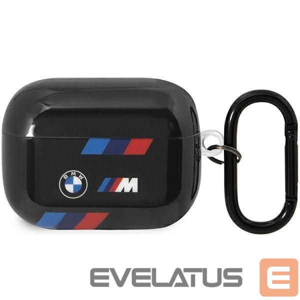 Back panel cover BMW BMW BMAP222SOTK AirPods Pro 2 gen cover black/black Tricolor Stripes