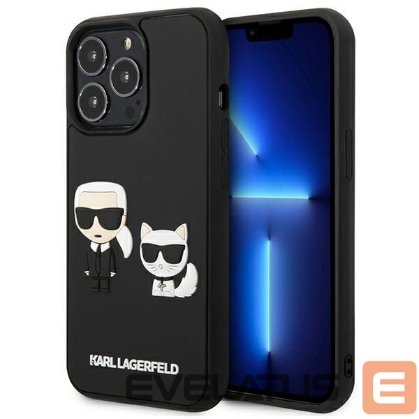 Back panel cover Karl Lagerfeld Karl Lagerfeld KLHCP13L3DRKCK iPhone 13 Pro / 13 6.1" black/black hardcase Karl&Choupette Ikonik 3D