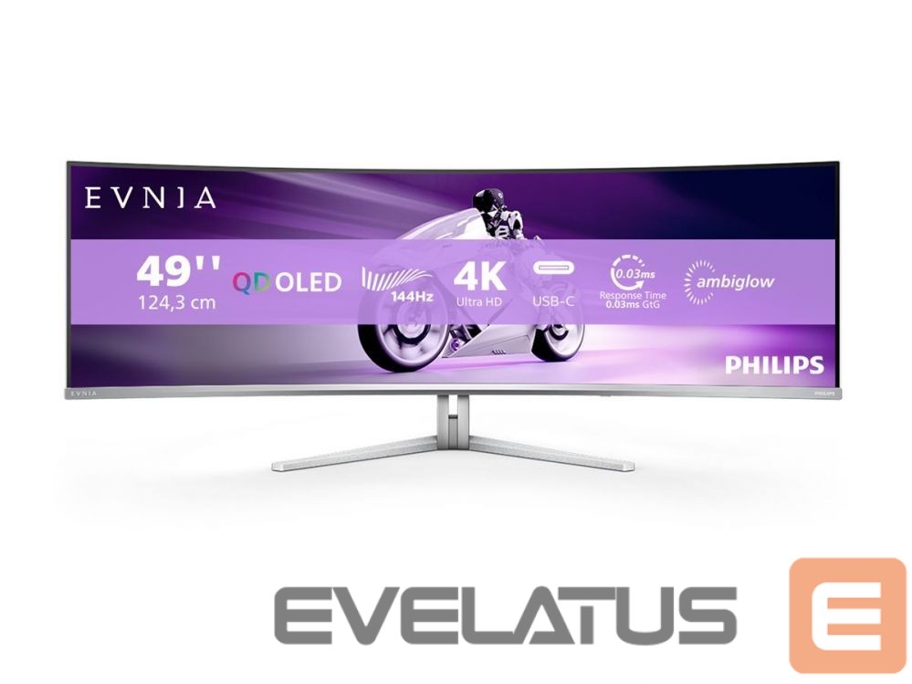 Monitor Philips 49M2C8900L/00 | 49 " | OLED | 32:9 | 144 Hz | 0.03 ms | 5120 x 1440 pixels | HDMI ports quantity 2 | Warranty 24 month(s)