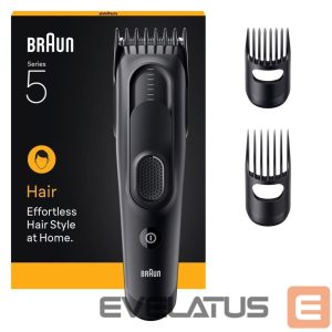 Plaukų kirpimo mašinėlė Braun  Hair Clipper | HC5530 Series 5 | Cordless | Number of length steps 17 | Black 