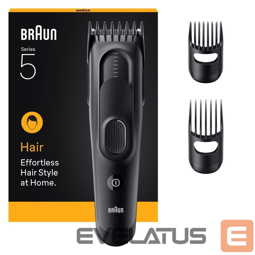 Plaukų kirpimo mašinėlė Braun Hair Clipper | HC5530 Series 5 | Cordless | Number of length steps 17 | Black