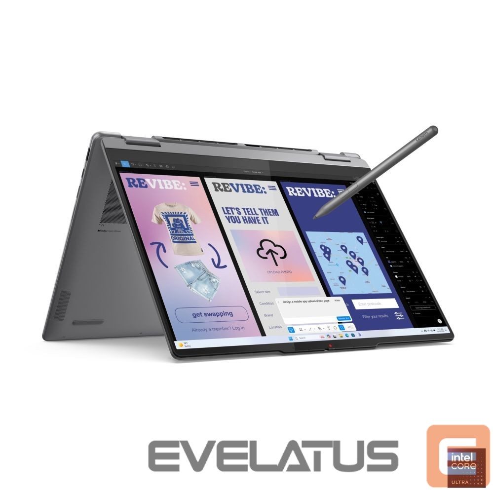 Laptop computer Lenovo Yoga 7 2-in-1 14ILL10 | Luna Grey | 14 " | OLED | Touchscreen | WUXGA | 1920 x 1200 pixels | Intel Core Ultra 7 | 256V | 16 GB | Soldered LPDDR5x | Solid-state drive capacity 512 GB | Intel Arc Graphics 140V | Windows 11 Home | 802.11be | Bluetooth version 5.4 | Keyboard language English | Keyboard backlit | Warranty 24 month(s) | Battery warranty 12 month(s)