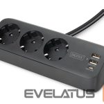 Switches and sockets Digitus  3-way office socket strip with 2x USB-A and 1x USB-C connections | DA-70625 