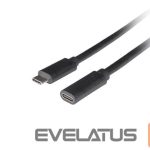 Cable Lanberg  USB-C M/F 3.1 Cable | CA-USBE-20CC-0005-BK 