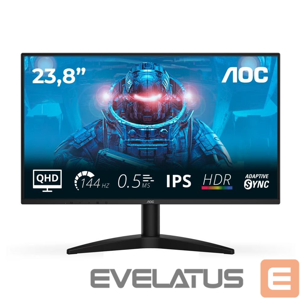 Monitor AOC | Q24B36X | 24 " | IPS | QHD | 16:9 | 144 Hz | 4 ms | 2560 x 1440 pixels | 300 cd/m² | HDMI ports quantity 1 | Black