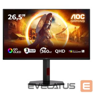 Monitor AOC  Q27G4SDR | 27 " | QD-OLED | QHD | 16:9 | 360 Hz | 0.03 ms | 2560 x 1440 pixels | 1000 cd/m² | HDMI ports quantity 2 | Black 