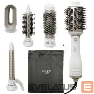Hairdryer brush Adler  5-in-1 Curling Iron-Dryer | AD 2027 | Number of heating levels 2 | 1200 W | White/Champagne 