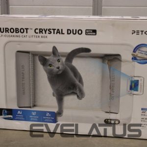 For livestock PETKIT  SALE OUT.  Purobot Crystal Duo with Camera Self-Cleaning Cat Litter Box | White | DAMAGED PACKAGING 