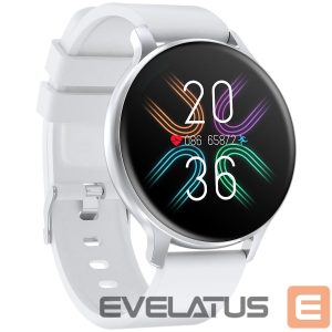 Smart watches Canyon  CANYON Badian SW-68, Smartwatch, Realtek 8762CK, 1.28''TFT 240x240px; RAM : 160KB,  Lithium-ion polymer battery, 3.7V 190mAh Include, Silver Zinc alloy middle frame + plastic bottom case+ white Silicone strap + silver strap buckle, 44.9x 10.9mm, strap: 20x220mm, 50.64g 