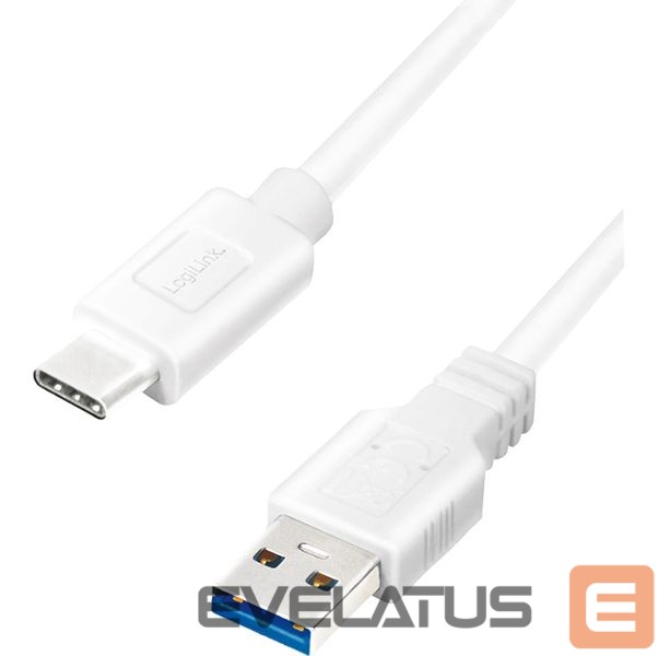 Cable Logilink USB 3.2 Gen 1x1 Cable CU0175 1,5 m, White, USB-A Male, USB-C Male