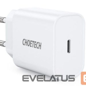 Adapter Choetech  USB wall charger Type C PD 20W White