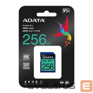 Other Computer Accessory ADATA  MEMORY SDXC 256GB V30/ASDX256GUI3V30S-R 