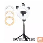 Selfie stick CP  X4 LED 16cm Rechargeable Selfie Lamp with BT Remote & Handle + Floor Stand 20-90cm + Phone Holder 