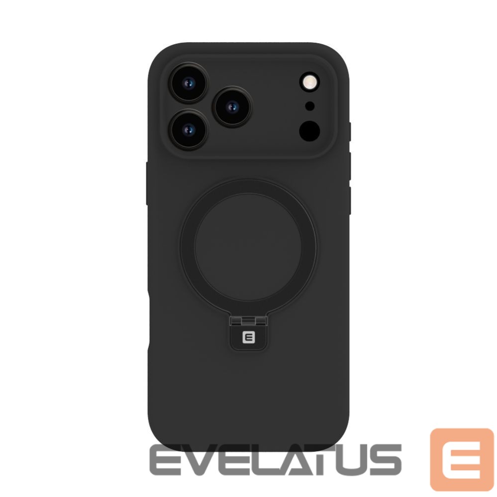 Back panel cover Evelatus Apple iPhone 17 Pro Premium MagSafe with Stand Soft Touch Silicone Case Black