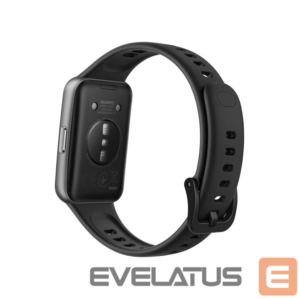 Fitness bracelet Huawei Band 11 Matte Black Durable Polymer Case with Black Fluoroelastomer Strap