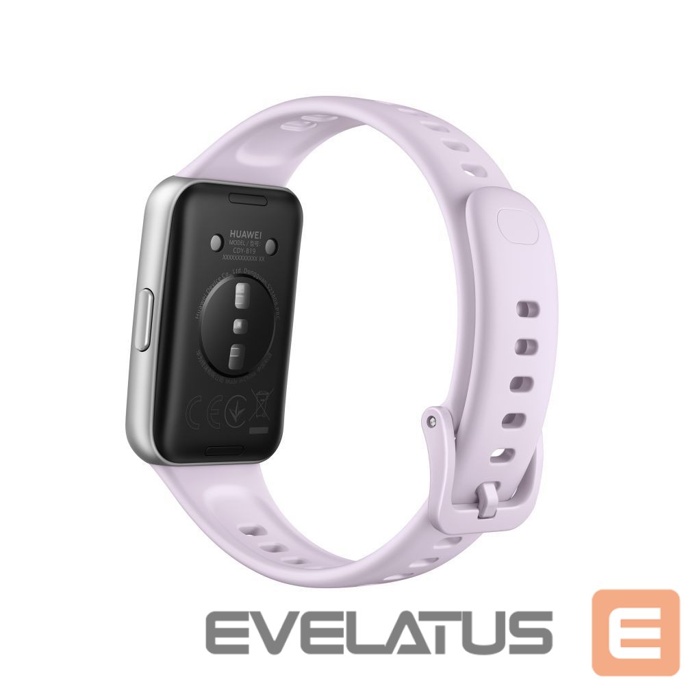 Fitness bracelet Huawei Band 11 Silver Durable Polymer Case with Purple Fluoroelastomer Strap