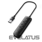 Converter Ugreen  4-in-1 USB HUB - 4x USB Type A 3.0 PD DC 12V 0.25m black (CM416 10915) Black