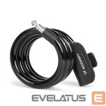 Bicycle accessory Wozinsky  WPB-01R Portable Bike Lock with Anti-Theft Cable and 2 Keys for Electric Bikes and Motorcycles Black