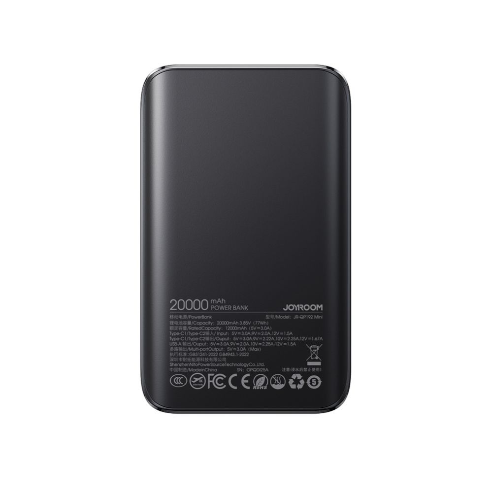 Power bank Joyroom JR-QP192 Star Series Mini 20000mAh 22.5W Powerbank with Digital Display Black