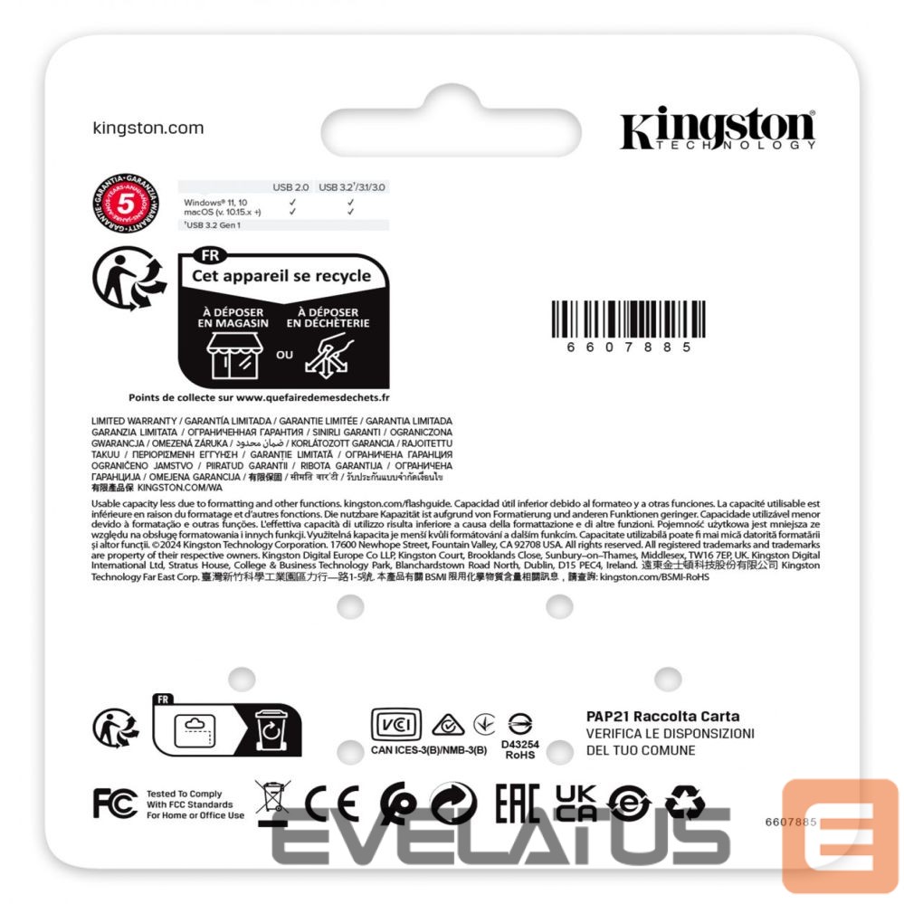 Flash drive Kingston MEMORY DRIVE FLASH USB3.2 64GB/DTSE9 KE-U2X64-1AC