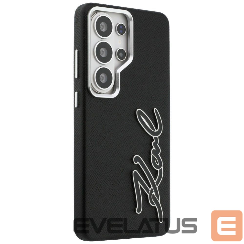 Other goods Karl Lagerfeld Karl Lagerfeld Grained Signature Metal Resin Logo Case for Samsung Galaxy S26 Ultra - Black