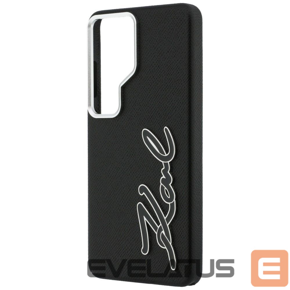 Other goods Karl Lagerfeld Karl Lagerfeld Grained Signature Metal Resin Logo Case for Samsung Galaxy S26 Ultra - Black