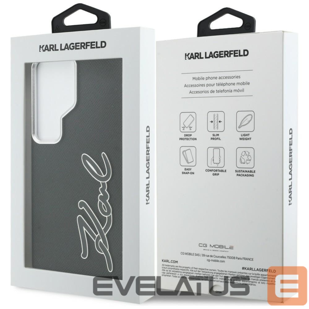 Other goods Karl Lagerfeld Karl Lagerfeld Grained Signature Metal Resin Logo Case for Samsung Galaxy S26 Ultra - Black