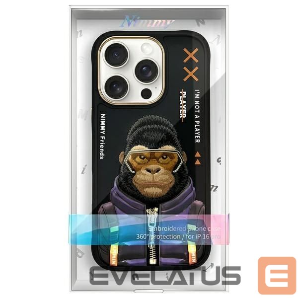 Other goods Nimmy Nimmy Cool&Cute 2.0 Monkey Case for iPhone 16 Pro - Black