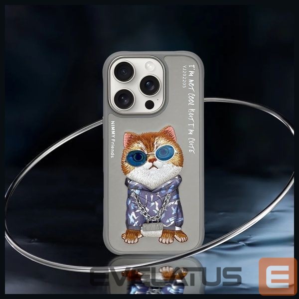 Other goods Nimmy Nimmy Glasses Cool Cat Case for iPhone 16 Pro - Gray