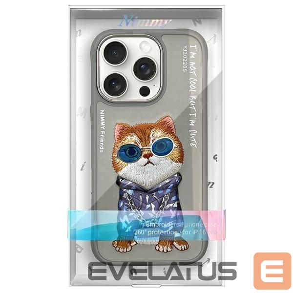 Other goods Nimmy Nimmy Glasses Cool Cat Case for iPhone 16 Pro - Gray