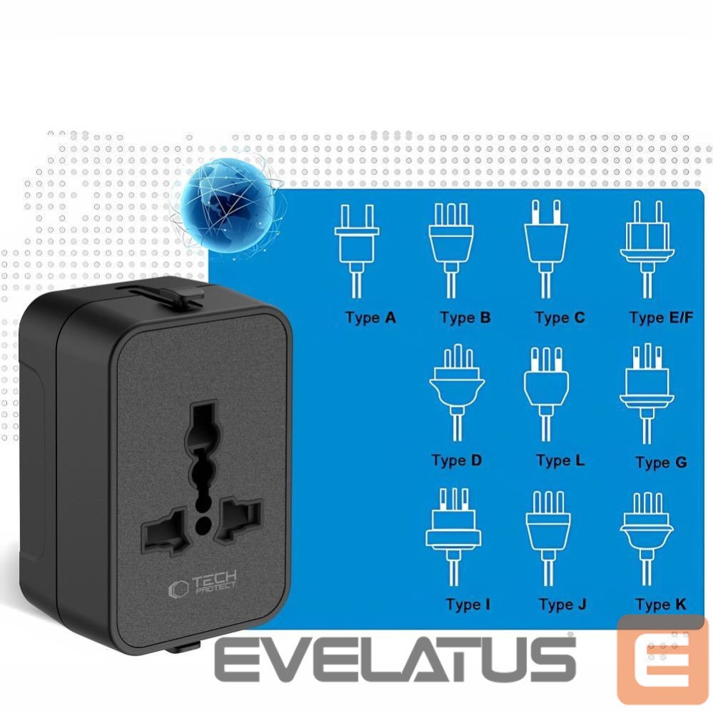 Other goods Tech-Protect Tech-Protect TA300 Travel Adapter EU / UK / AU - Black