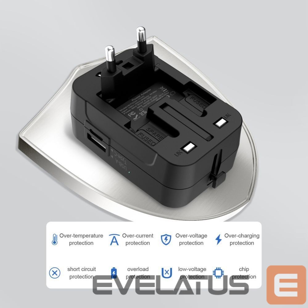 Other goods Tech-Protect Tech-Protect TA300 Travel Adapter EU / UK / AU - Black