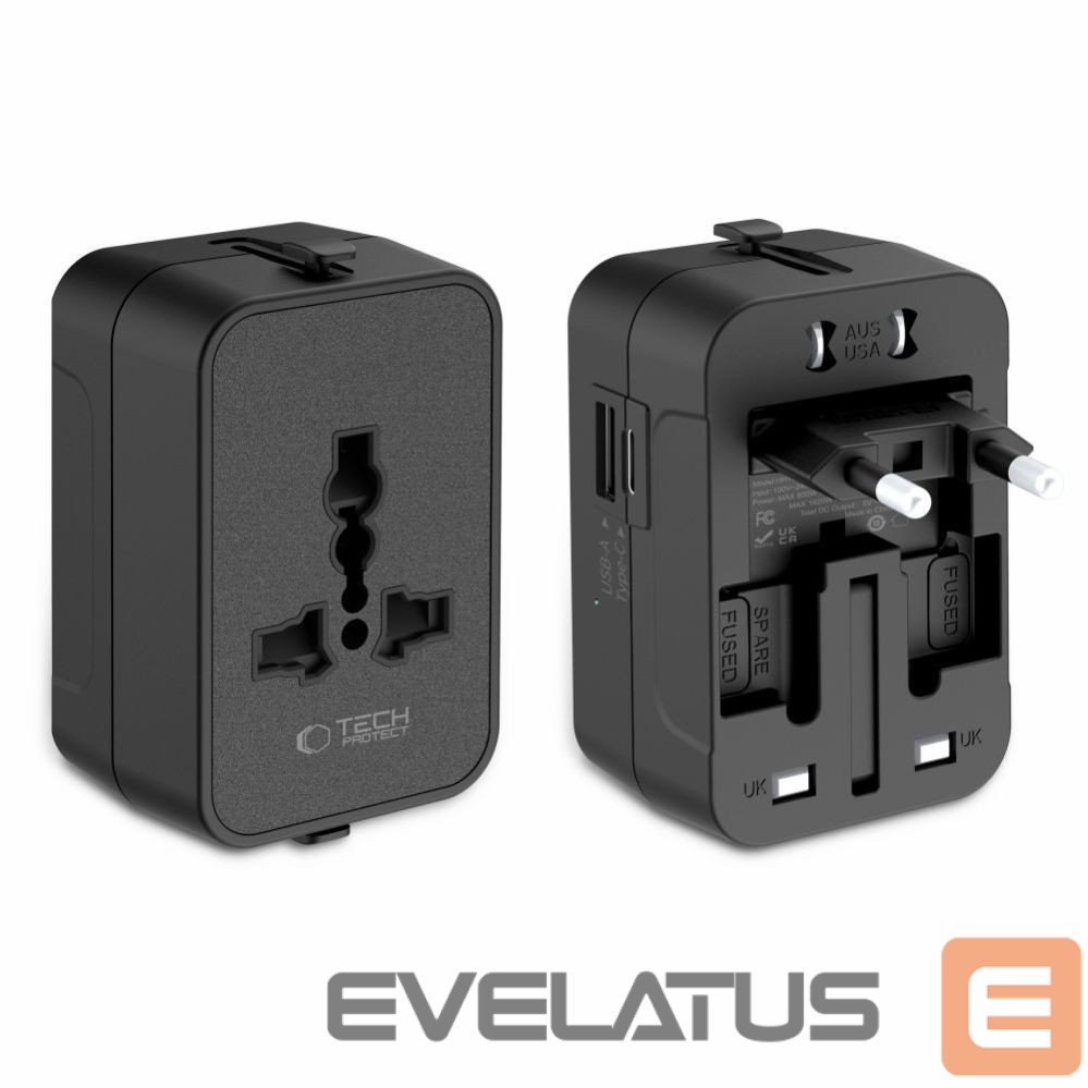 Other goods Tech-Protect Tech-Protect TA300 Travel Adapter EU / UK / AU - Black