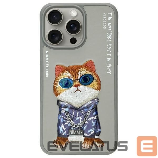 Other goods Nimmy Nimmy Glasses Cool Cat Case for iPhone 15 Pro Max - Gray