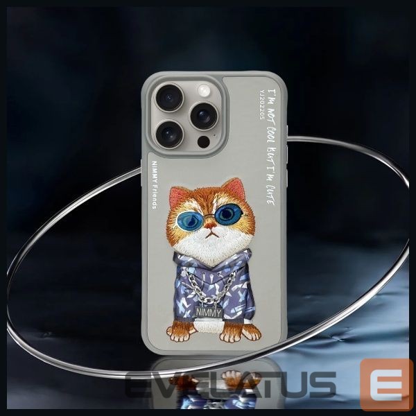 Other goods Nimmy Nimmy Glasses Cool Cat Case for iPhone 15 Pro Max - Gray