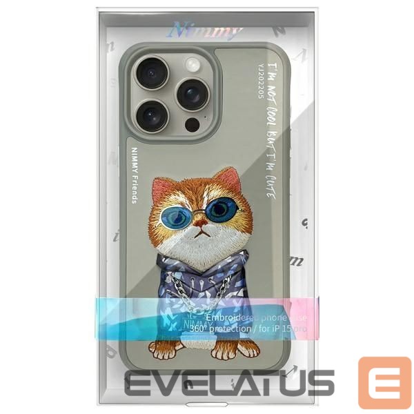 Other goods Nimmy Nimmy Glasses Cool Cat Case for iPhone 15 Pro Max - Gray