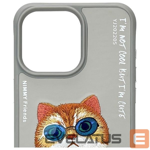Other goods Nimmy Nimmy Glasses Cool Cat Case for iPhone 15 Pro Max - Gray