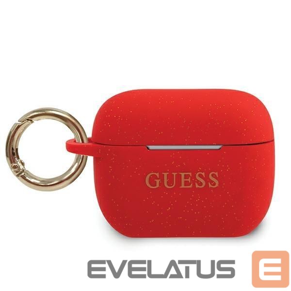 Back panel cover Guess Guess GUACAPSILGLRE AirPods Pro cover red/red Silicone Glitter