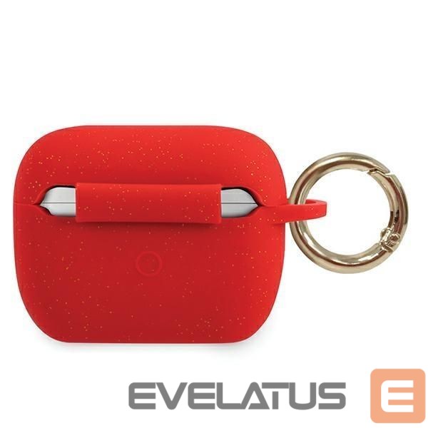 Back panel cover Guess Guess GUACAPSILGLRE AirPods Pro cover red/red Silicone Glitter