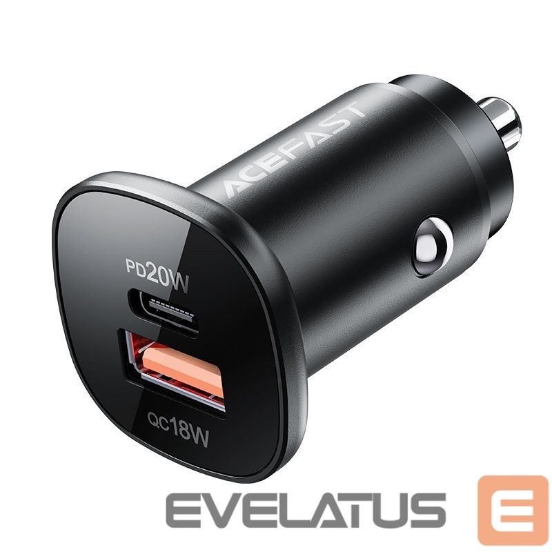 Adapter Acefast Acefast car charger 38W USB Type C / USB, PPS, Power Delivery, Quick Charge 3.0, AFC, FCP black (B1 black)