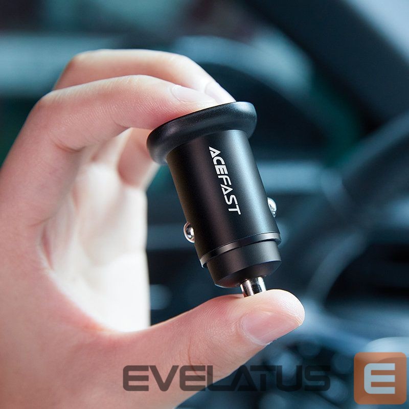 Adapter Acefast Acefast car charger 38W USB Type C / USB, PPS, Power Delivery, Quick Charge 3.0, AFC, FCP black (B1 black)