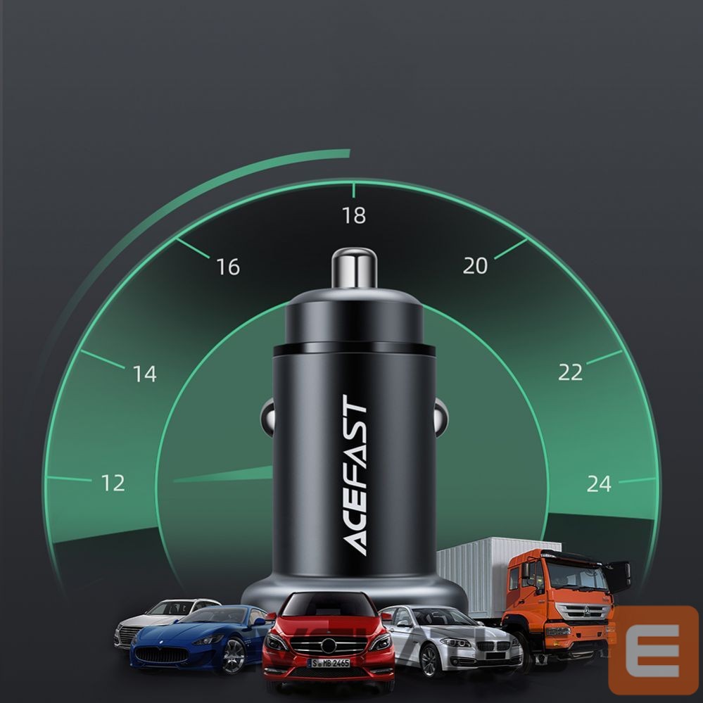 Adapter Acefast Acefast car charger 38W USB Type C / USB, PPS, Power Delivery, Quick Charge 3.0, AFC, FCP black (B1 black)