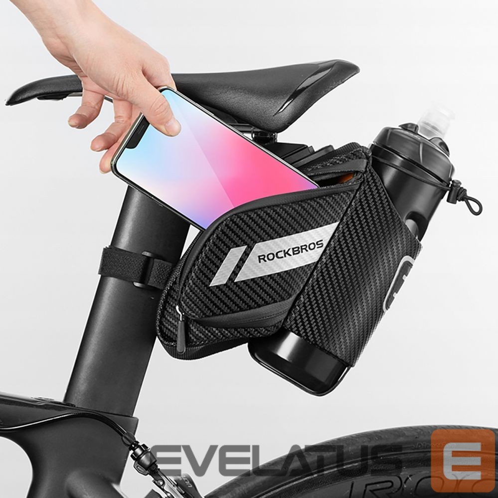 Bicycle accessory Rockbros Rockbros C32BK saddle bag 1.5 l with water bottle pocket - black