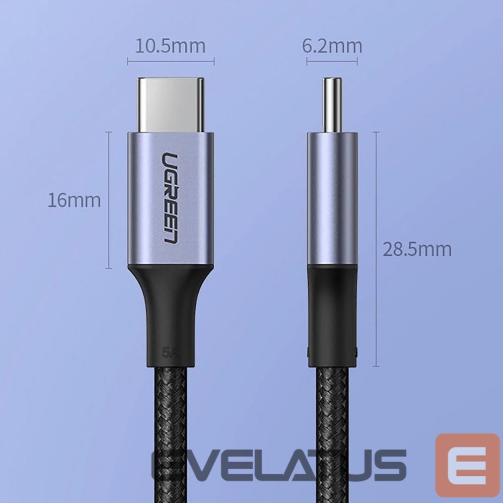 Cable Ugreen Ugreen US316 70428 USB-C - USB-C PD QC FCP Cable 100W 5A 480Mb/s 1.5m - Gray