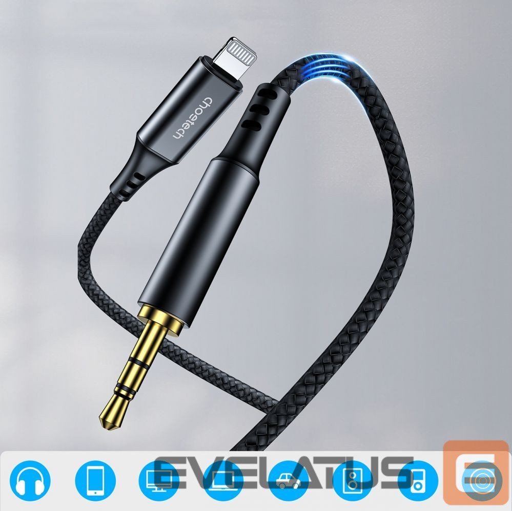 Cable Choetech Choetech AUX009 Lighting / mini jack 3.5mm cable 2 m - black