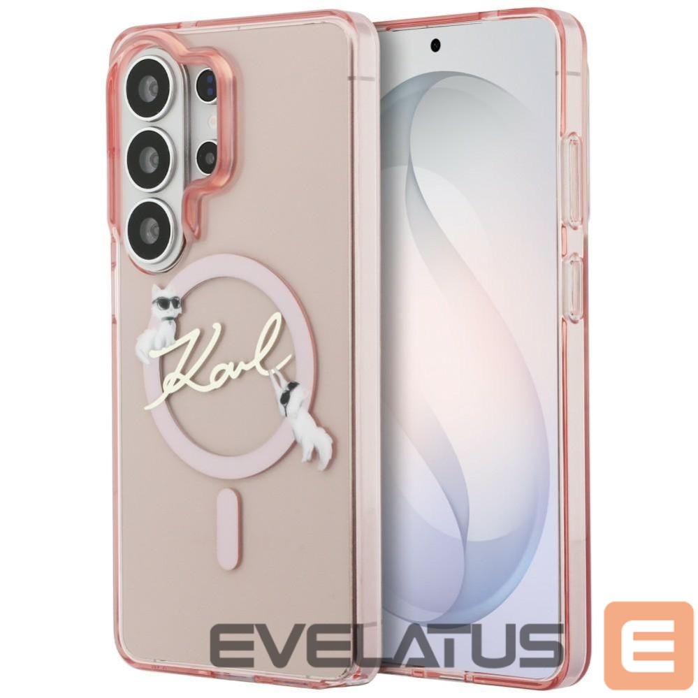 Back panel cover Karl Lagerfeld KARL LAGERFELD case for SAMSUNG S26 Ultra KLHMS26L5HKSCAP (Magnetic IML KC Script) pink