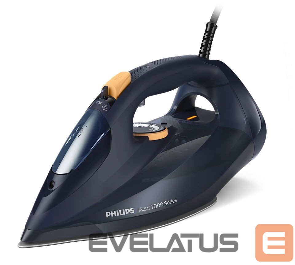 Iron Philips DST7060/20 7000 Series | Steam Iron | 3000 W | Water tank capacity 300 ml | Continuous steam 55 g/min | Steam boost performance 250 g/min | Blue/Yellow